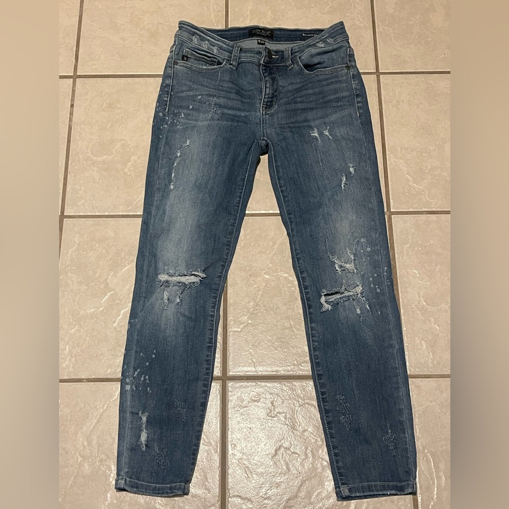 Judy Blue Distressed Blue Women's Skinny Jeans‎ Size 9